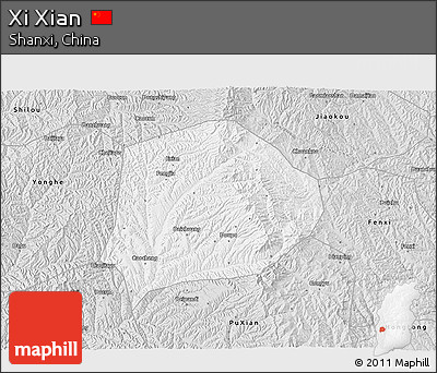 Silver Style 3D Map of Xi Xian