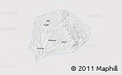 Silver Style 3D Map of Xi Xian, single color outside