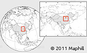 Blank Location Map of Xi Xian, highlighted country, within the entire country