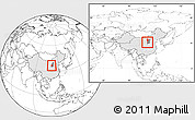 Blank Location Map of Xi Xian, highlighted country, highlighted parent region, within the entire country