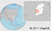 Gray Location Map of Xi Xian, highlighted parent region