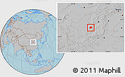 Gray Location Map of Xi Xian, hill shading