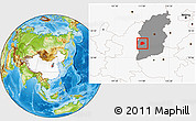 Physical Location Map of Xi Xian, highlighted country, highlighted parent region