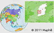 Political Location Map of Xi Xian, highlighted parent region