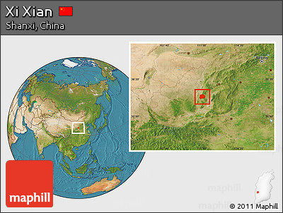 Satellite Location Map of Xi Xian