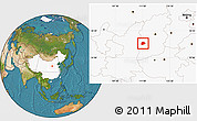 Satellite Location Map of Xi Xian, highlighted country