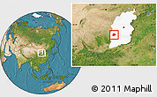 Satellite Location Map of Xi Xian, highlighted parent region