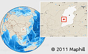 Shaded Relief Location Map of Xi Xian, highlighted parent region