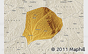 Physical Map of Xi Xian, shaded relief outside