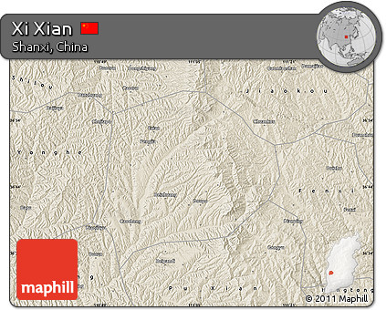 Shaded Relief Map of Xi Xian