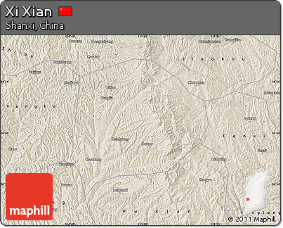 Shaded Relief Map of Xi Xian