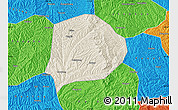 Shaded Relief Map of Xi Xian, political outside