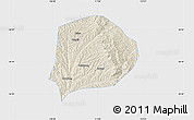 Shaded Relief Map of Xi Xian, single color outside