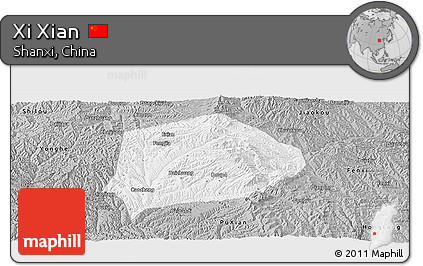 Gray Panoramic Map of Xi Xian