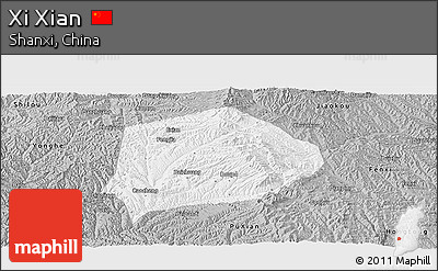 Gray Panoramic Map of Xi Xian