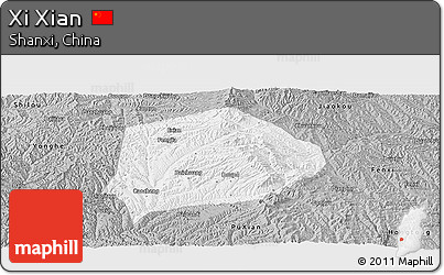 Gray Panoramic Map of Xi Xian