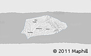 Gray Panoramic Map of Xi Xian, single color outside