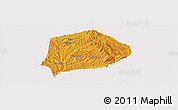 Political Panoramic Map of Xi Xian, cropped outside