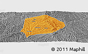 Political Panoramic Map of Xi Xian, desaturated