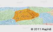 Political Panoramic Map of Xi Xian, lighten