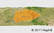 Political Panoramic Map of Xi Xian, satellite outside