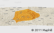 Political Panoramic Map of Xi Xian, shaded relief outside