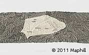 Shaded Relief Panoramic Map of Xi Xian, darken