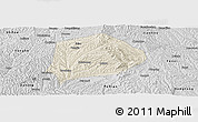 Shaded Relief Panoramic Map of Xi Xian, desaturated