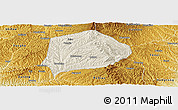 Shaded Relief Panoramic Map of Xi Xian, physical outside