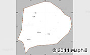 Gray Simple Map of Xi Xian, cropped outside
