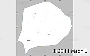 Gray Simple Map of Xi Xian, single color outside
