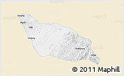 Classic Style 3D Map of Xia Xian, single color outside