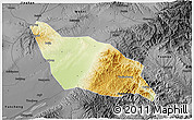 Physical 3D Map of Xia Xian, darken, desaturated