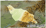 Physical 3D Map of Xia Xian, darken