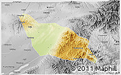 Physical 3D Map of Xia Xian, desaturated