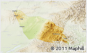 Physical 3D Map of Xia Xian, lighten