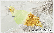 Physical 3D Map of Xia Xian, lighten, semi-desaturated