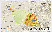 Physical 3D Map of Xia Xian, shaded relief outside