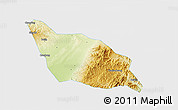 Physical 3D Map of Xia Xian, single color outside
