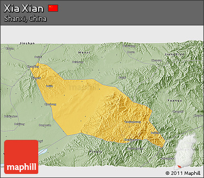 Savanna Style 3D Map of Xia Xian