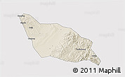 Shaded Relief 3D Map of Xia Xian, cropped outside