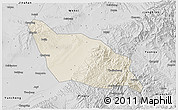 Shaded Relief 3D Map of Xia Xian, desaturated