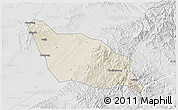 Shaded Relief 3D Map of Xia Xian, lighten, desaturated