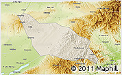 Shaded Relief 3D Map of Xia Xian, physical outside