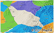 Shaded Relief 3D Map of Xia Xian, political outside
