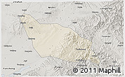 Shaded Relief 3D Map of Xia Xian, semi-desaturated