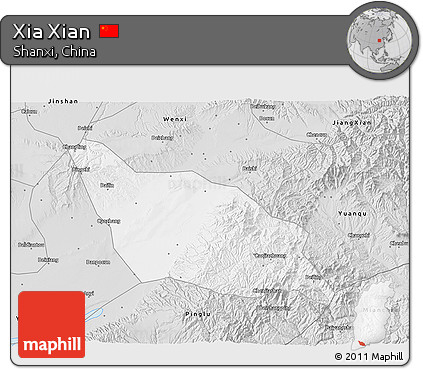 Silver Style 3D Map of Xia Xian