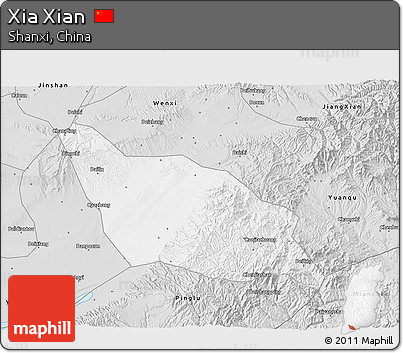 Silver Style 3D Map of Xia Xian