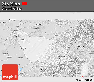 Silver Style 3D Map of Xia Xian
