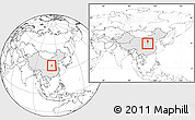 Blank Location Map of Xia Xian, highlighted country, within the entire country